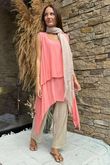 The Bertie Two Piece Layer Top Coral